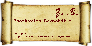Zsatkovics Barnabás névjegykártya
