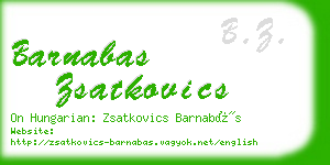 barnabas zsatkovics business card